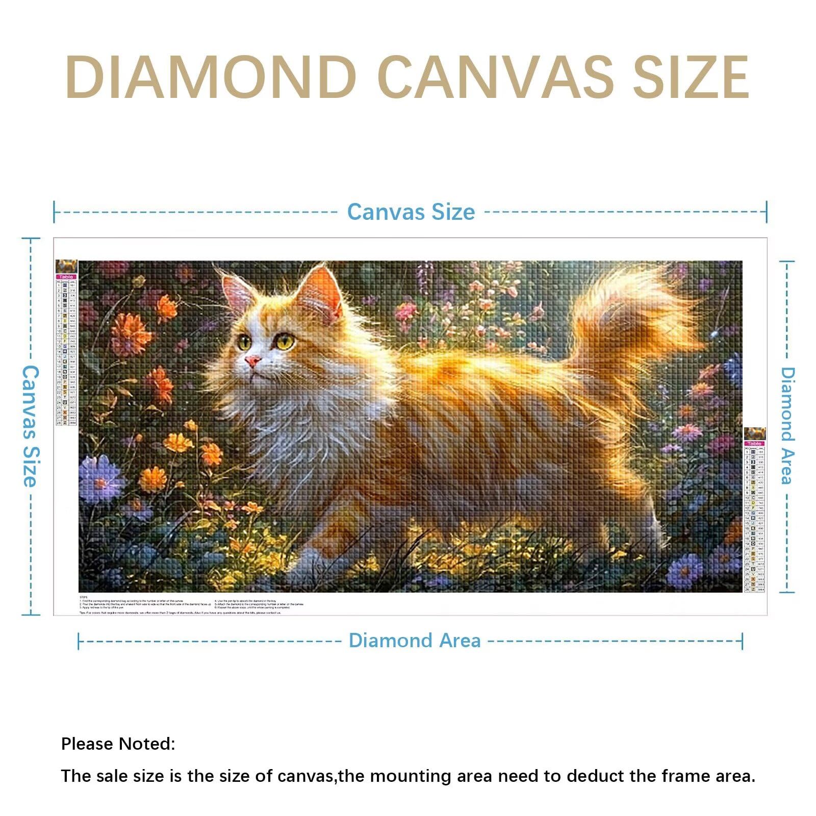 Diamond Painting Adultos Gato Pintura Diamante, Animal Diamond Painting 5D Completo, DIY Cuadrado Cristal Bordado Punto de Cruz Cuadros de Diamantes para Decoracion Hogar, Regalo Mujer 160x80cm 0J-166