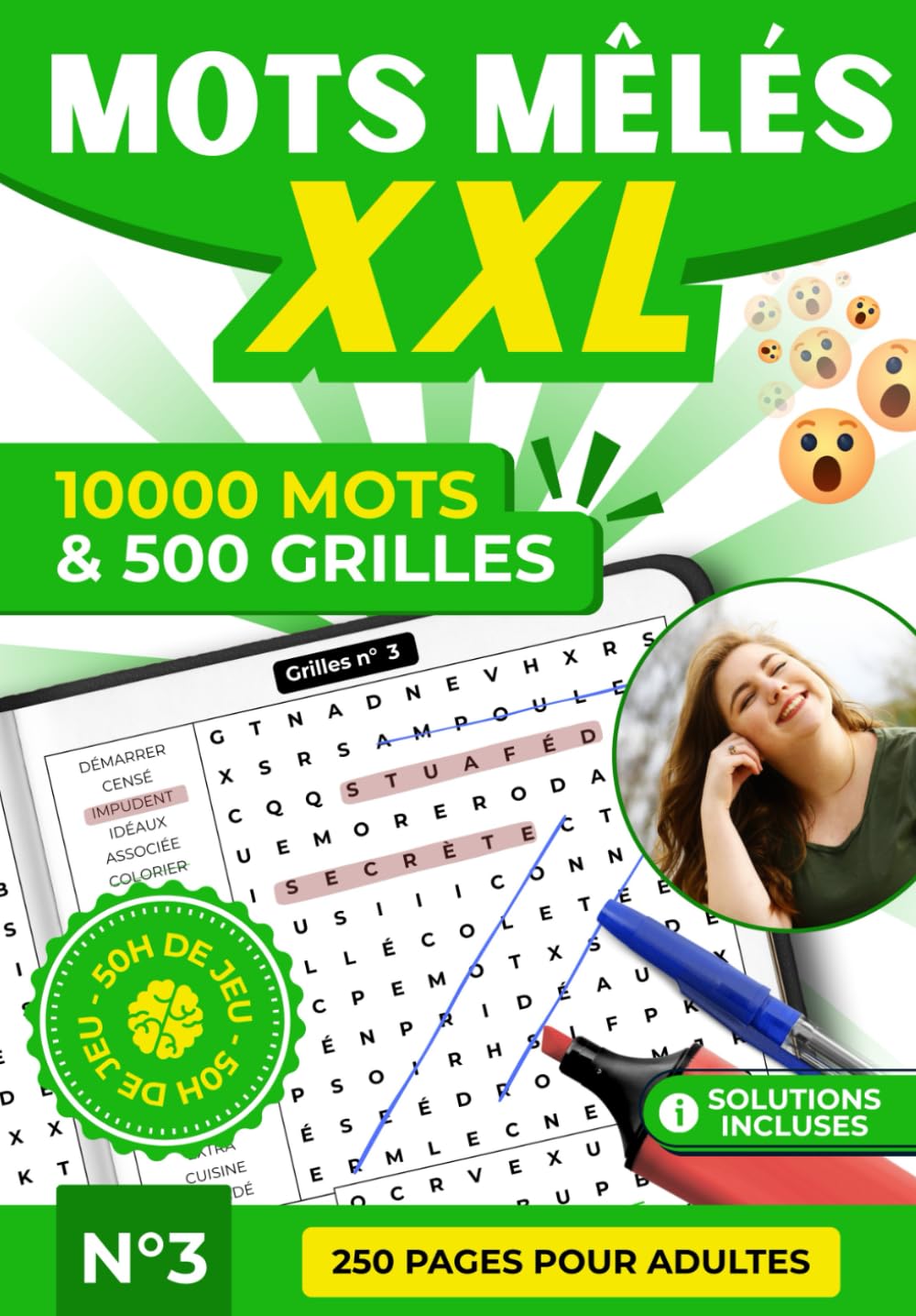 Mots Mêlés XXL – 500 Grilles Inédites et 10 000 Mots à Découvrir | Livre de Jeux de Lettres, Casse-Têtes et Détente pour Adultes, Seniors et Tous Âges ... XXL – 500 Grilles, 10 000 Mots par Volume)