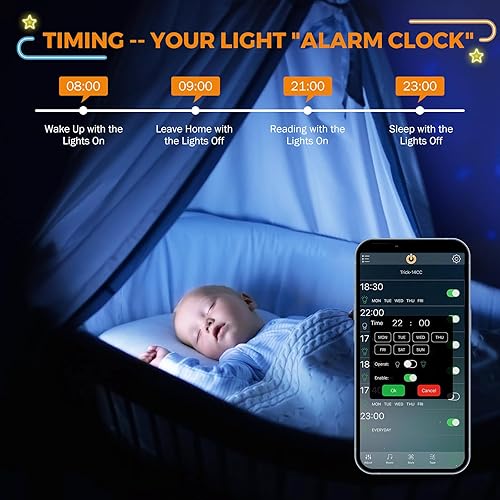 Miniatura 3 de BEAMNOVA Kit de luces comerciales azules de 100 pies, control remoto o de aplicación Bluetooth, transformador de fuente de alimentación de CA de 120