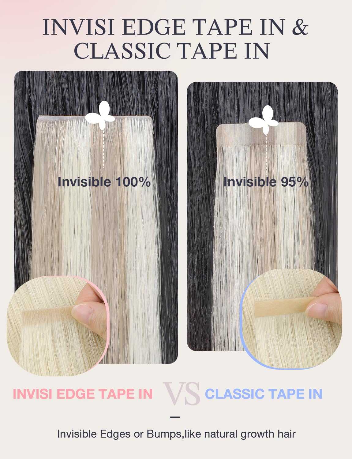 DOORES Tape in Balayage Natural Black to Light Blonde 20 Inch 20pcs 50g Human Hair Extensions Tape in Straight Real Natural — view 39