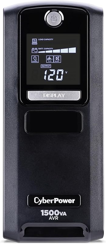 CyberPower CP1500GAVR Line‑Interactive UPS Battery Backup | 1500VA/900W, AVR, 10 Outlets, LCD Display, Mini-Tower, UL Certified