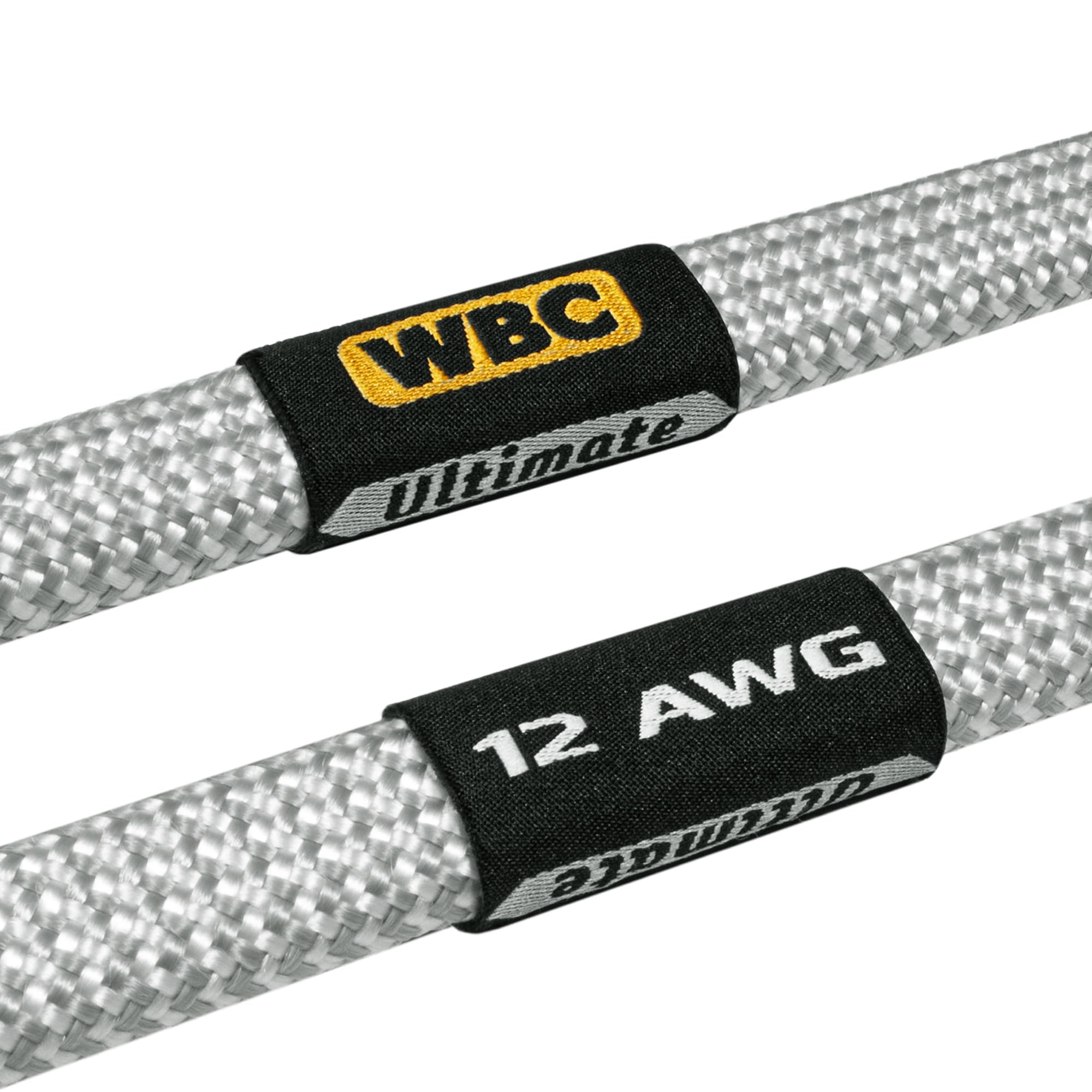 WORLDS BEST CABLES 4 Foot Ultimate - 12 AWG - Ultra-Pure OFC - Premium Audiophile HiFi Speaker Cable Pair with Eminence Gold Banana (x2) & Spade (x2) Plugs & Silver Tweed Jacket