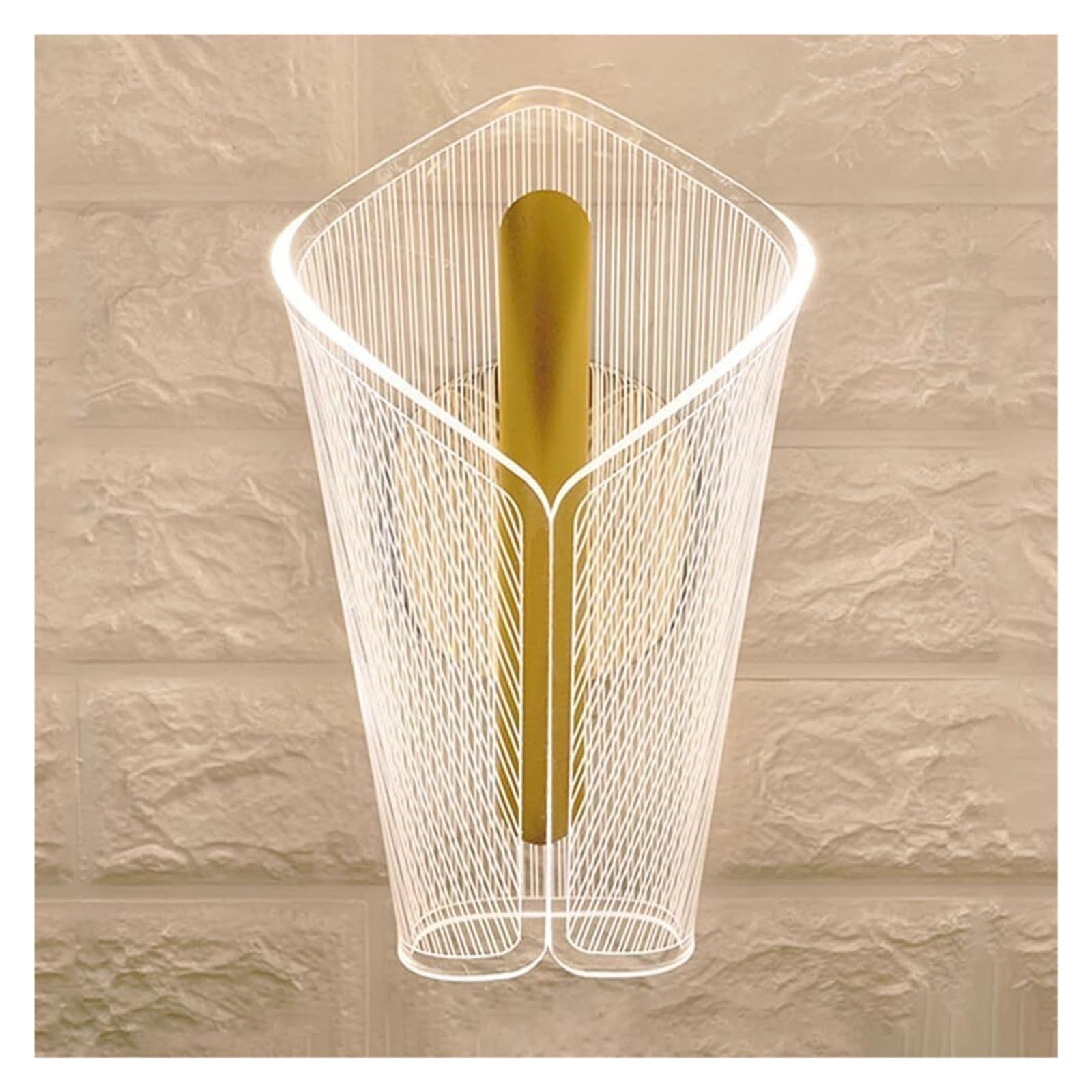 UDPOIUYT Wall Lights Indoor, Gold LED Acrylic Wall Light, Hardwired 10W Bedside Dining Room Hallway Indoor Sconce