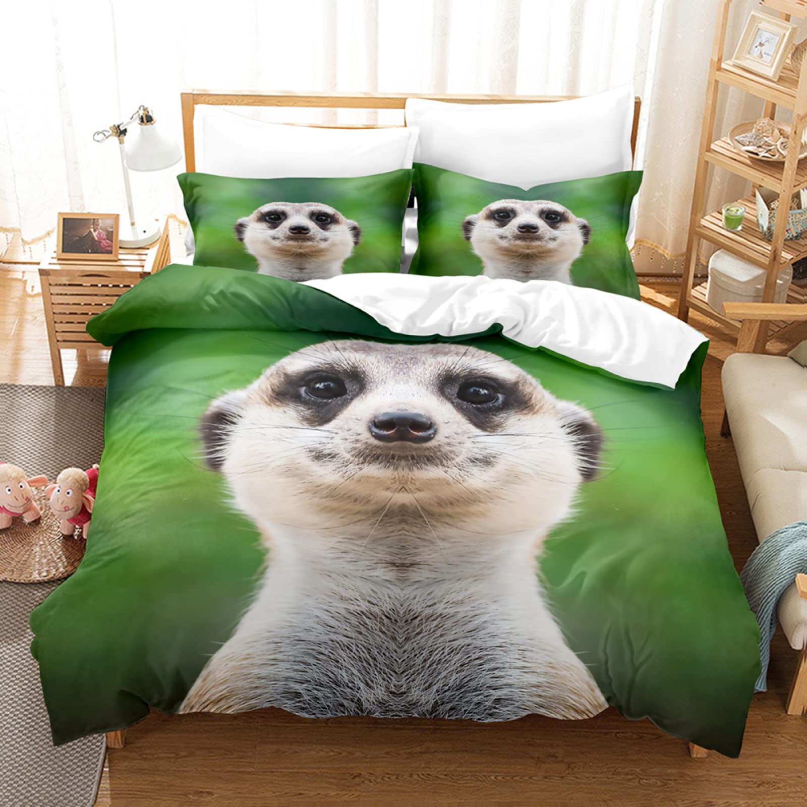 Green Meerkat Breathable Duvet Cover 