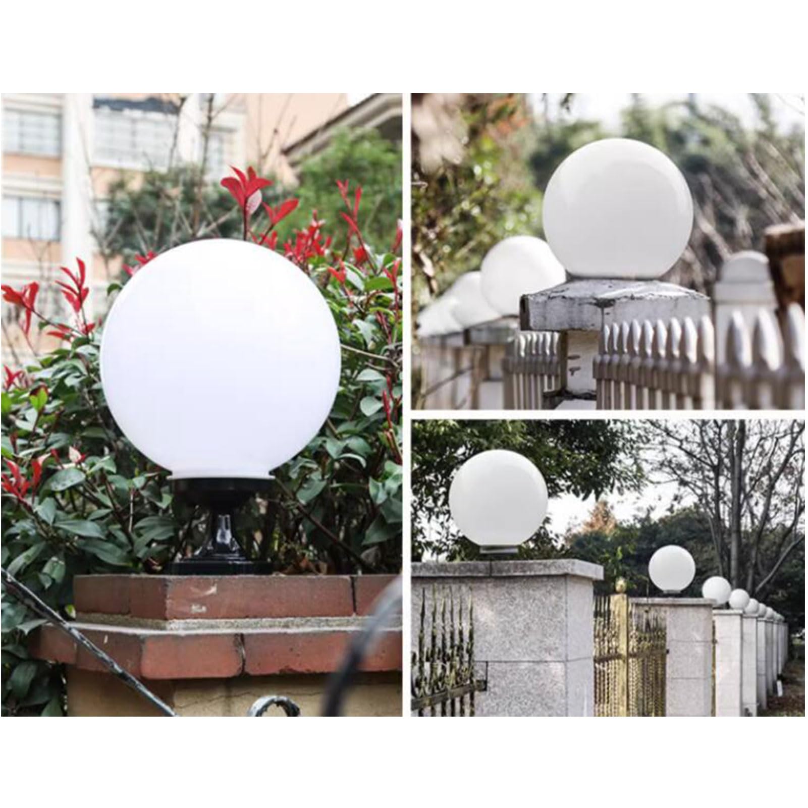 Farol Pie Sobremuro Exterior Bola Creativa Lámpara de Pilar Impermeable Luz del poste del césped del paisaje al aire libre Jardín Columna Faro Patio for Valla Villa Camino Puerta Calle Farol(Size:40cm