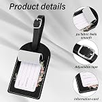 2 Pack Initial Letter Luggage Tag Monogram Luggage Tag PU Leather Suitcase Tags Funny Aesthetic Cute Flower Floral Monogrammed Travel Bag Labels for Women Girls-A