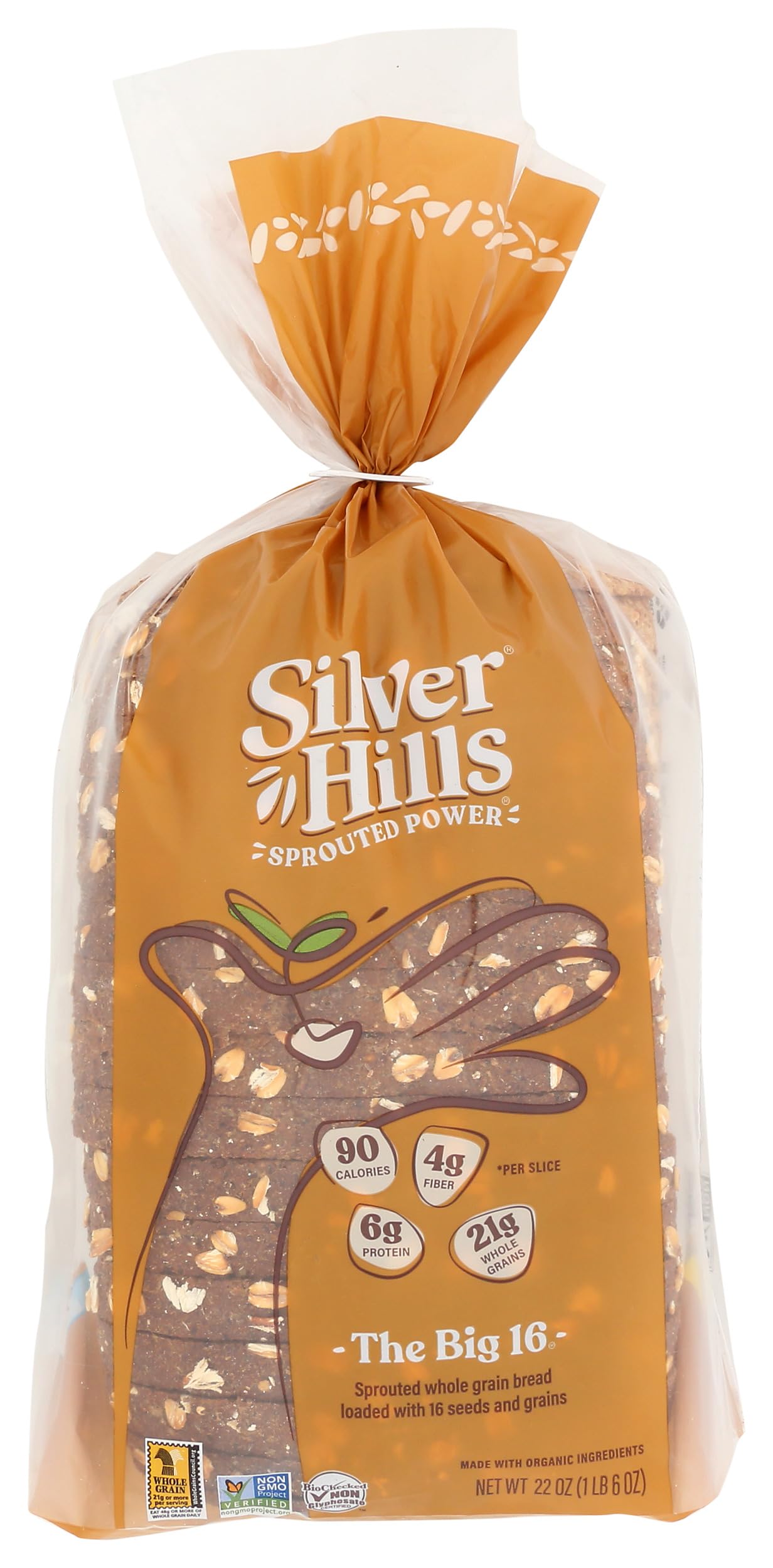 SILVER HILLS BAKERY Sprouted The Big 16 Bread, 22 Ounce (Frozen)