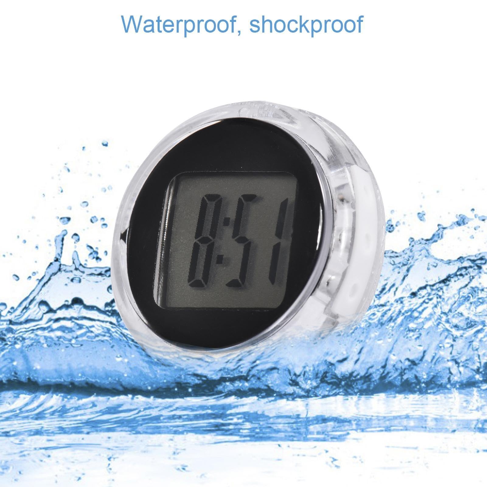 Reloj Digital Adhesivo | Reloj Adhesivo para Salpicadero De Coche | Reloj Digital para Motocicleta Resistente Al Agua | Relojes Adhesivos para Salpicadero De Barco, Bicicleta Y Hogar