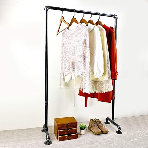 MBQQ Perchero industrial para ropa, 36.2 pulgadas de longitud, estilo vintage, de grado comercial, estante rodante para colgar ropa, exhibición al