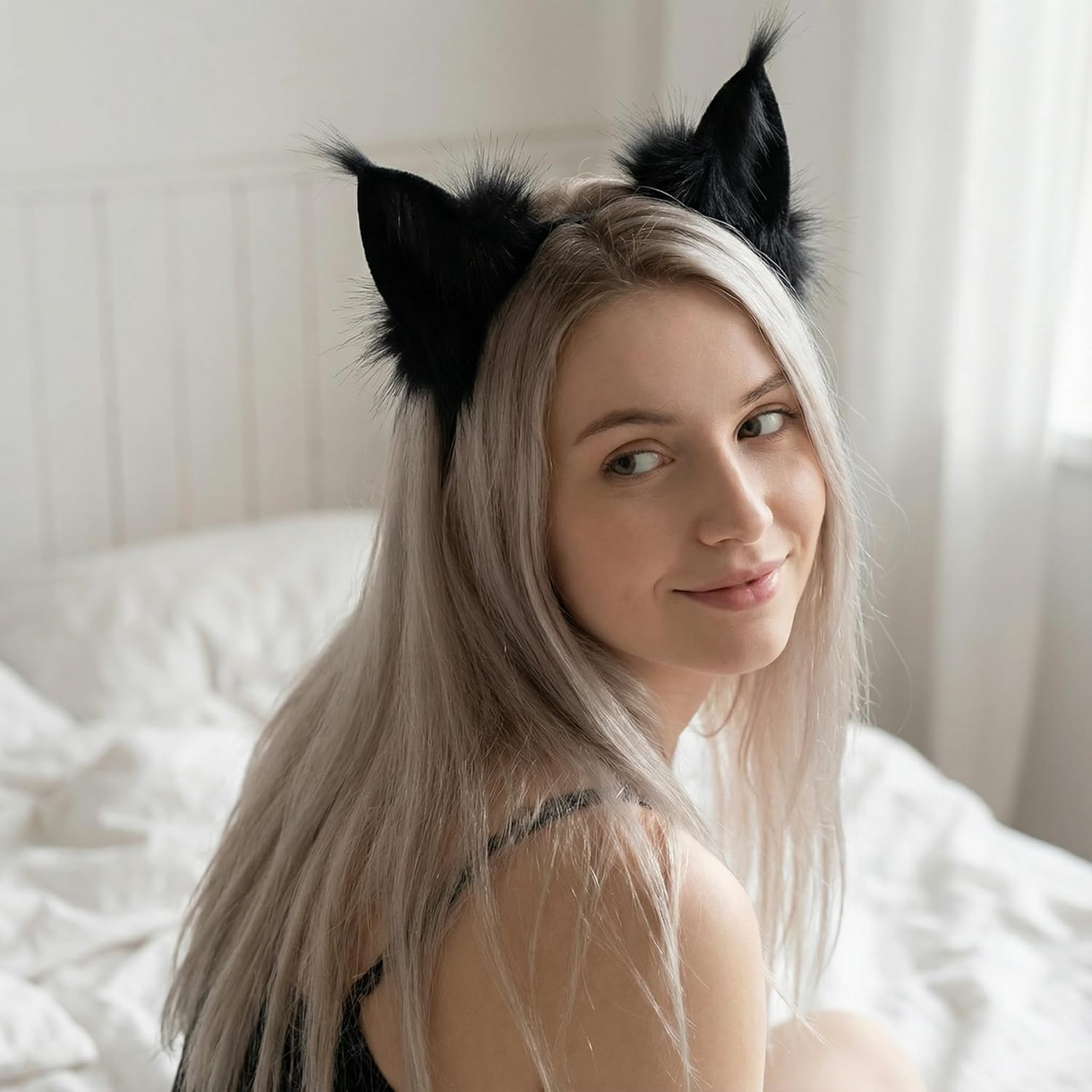 Fluffy Fox Anime Ears Cat Hairband Wolf Headband For Valenine Cosplay Costume Halloween - Image 5