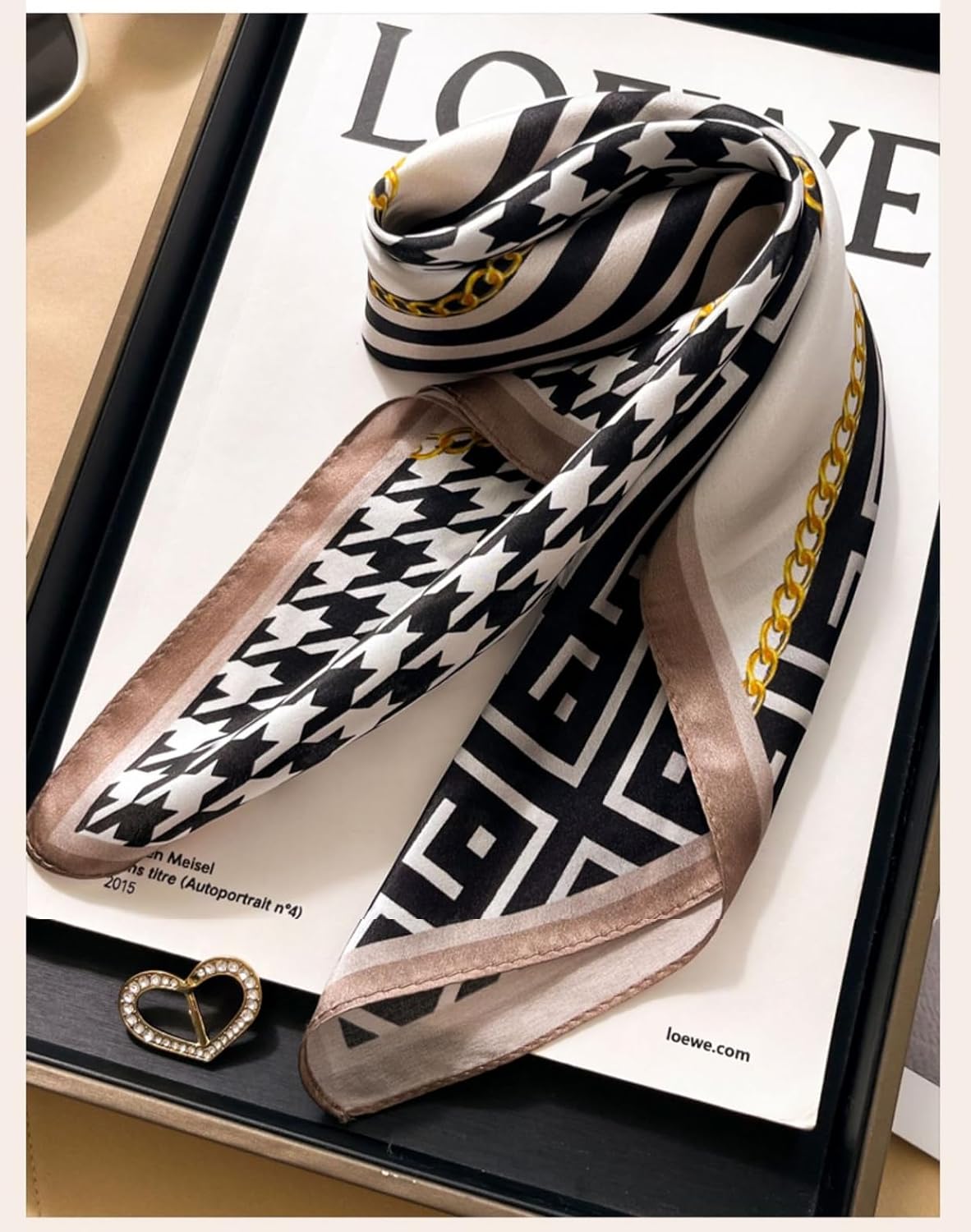 MEISEE 100% Mulberry Silk Scarfs Small Square Scarf 21" x 21" Neck Scarf Breathable Lightweight for Women Gift Packed - Image 2