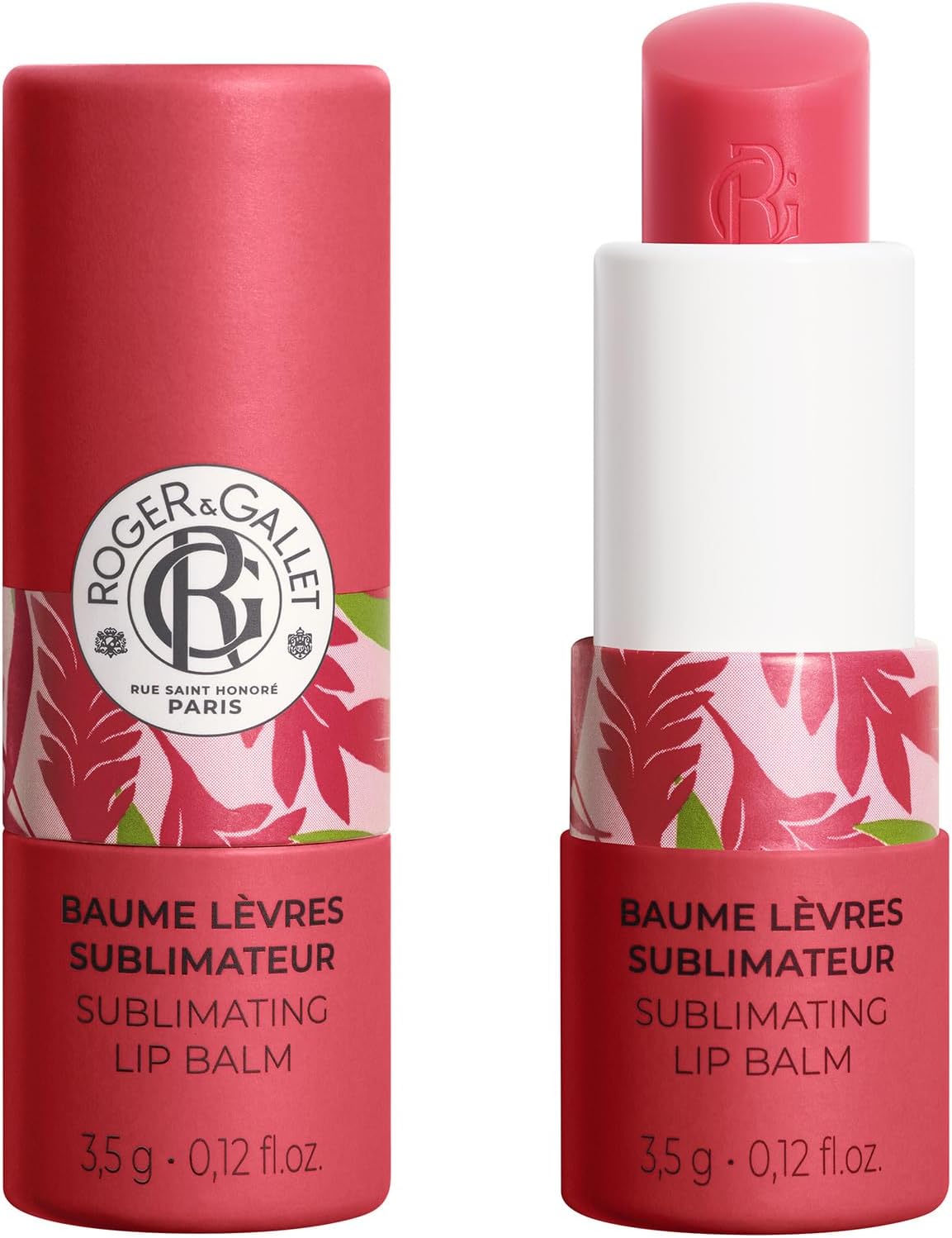 Roger&Gallet Sublimatyzujący balsam do ust czerwony imbir - odżywiająca pielęgnacja i naturalny połysk - smak smakoszy figi - 98% naturalny - wegański - wyprodukowany we Francji - 3,5g