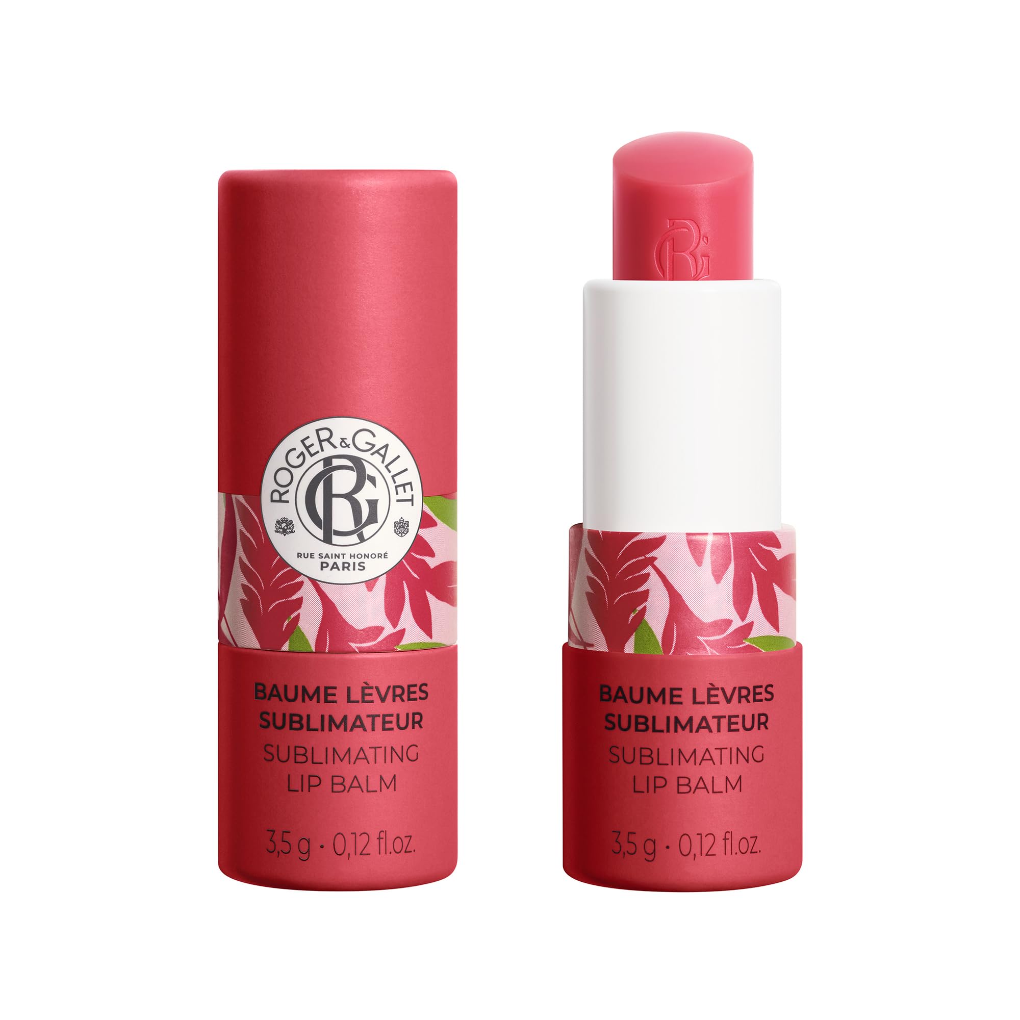 Roger&Gallet – Baume Lèvres Sublimateur Gingembre Rouge – Soin Nourrissant & Brillant Naturel – Saveur Figue Gourmande – 98% Naturel – Vegan – Fabriqué en France – 3,5g