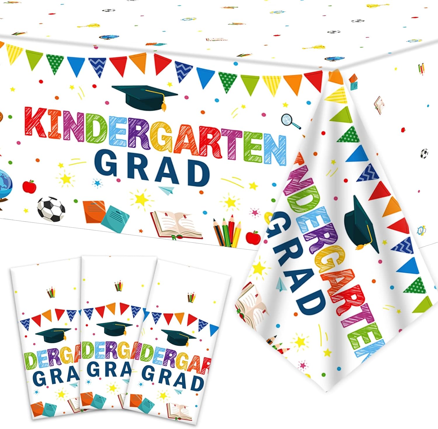 3 Pieces Kindergarten Graduate Tablecloths Preschool