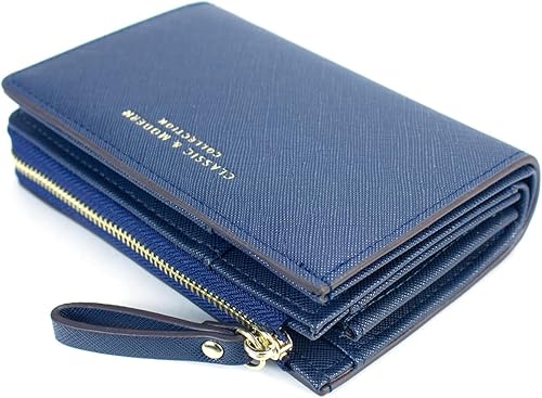 Miniatura 5 de Cartera pequeña para mujer, billetera delgada, plegable, bonita, mini monedero, estuche para tarjetas Rifd, con cremallera, bolsillo para monedas,