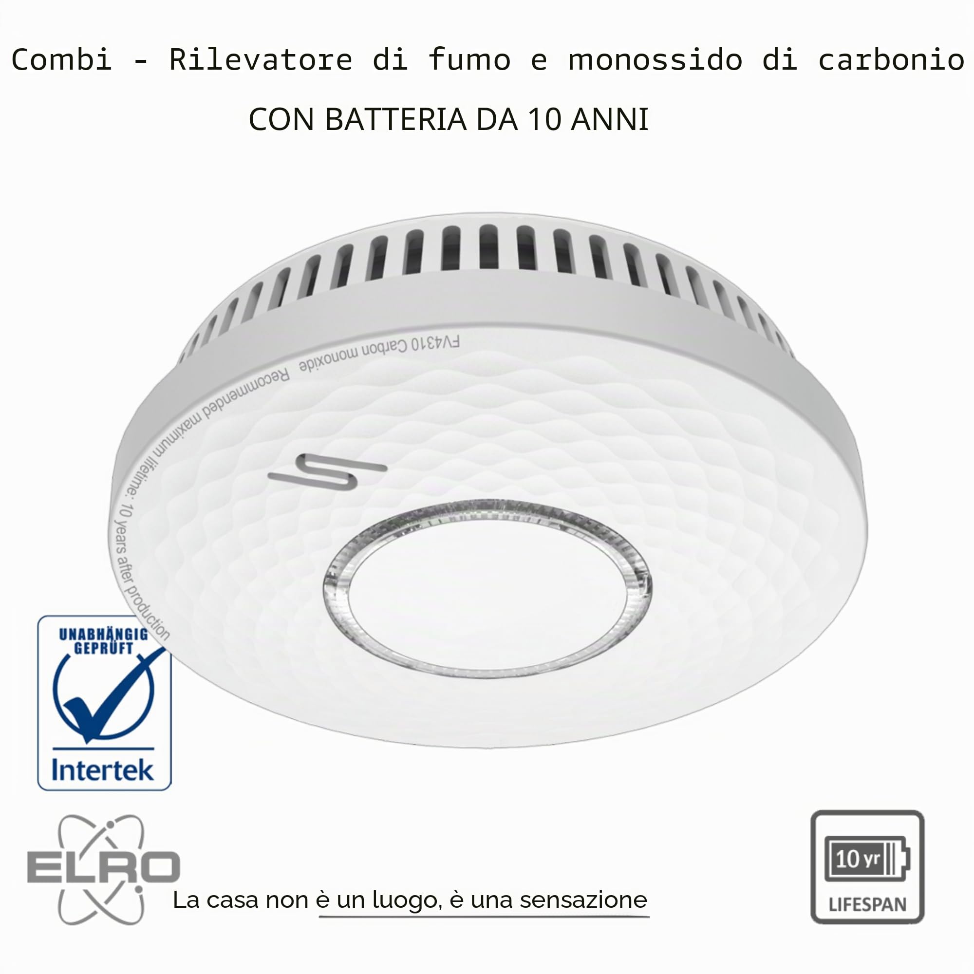 ELRO FV4310 Rilevatore combinato - rivelatore di fumo e monossido di carbonio con durata della batteria di 10 anni