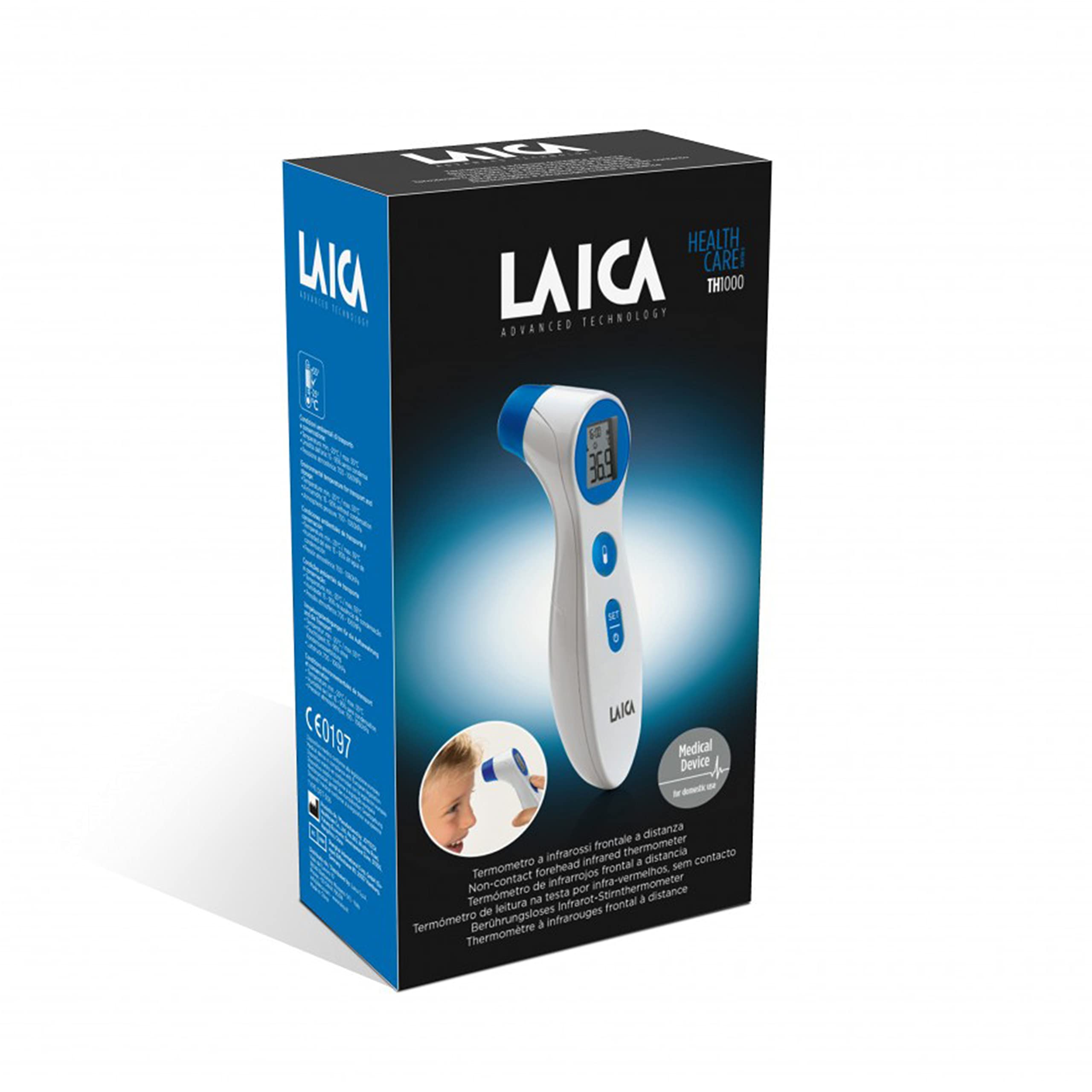 Laica TH1000 Termometro Infrarojos sin contacto, frente, oido y liquidos.