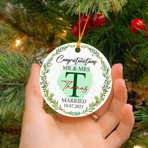 Vista 70 de Adornos de Navidad, adorno de árbol de Navidad de camión rojo, adorno de Navidad personalizado de camión rojo, adorno de Navidad de Feliz Navidad