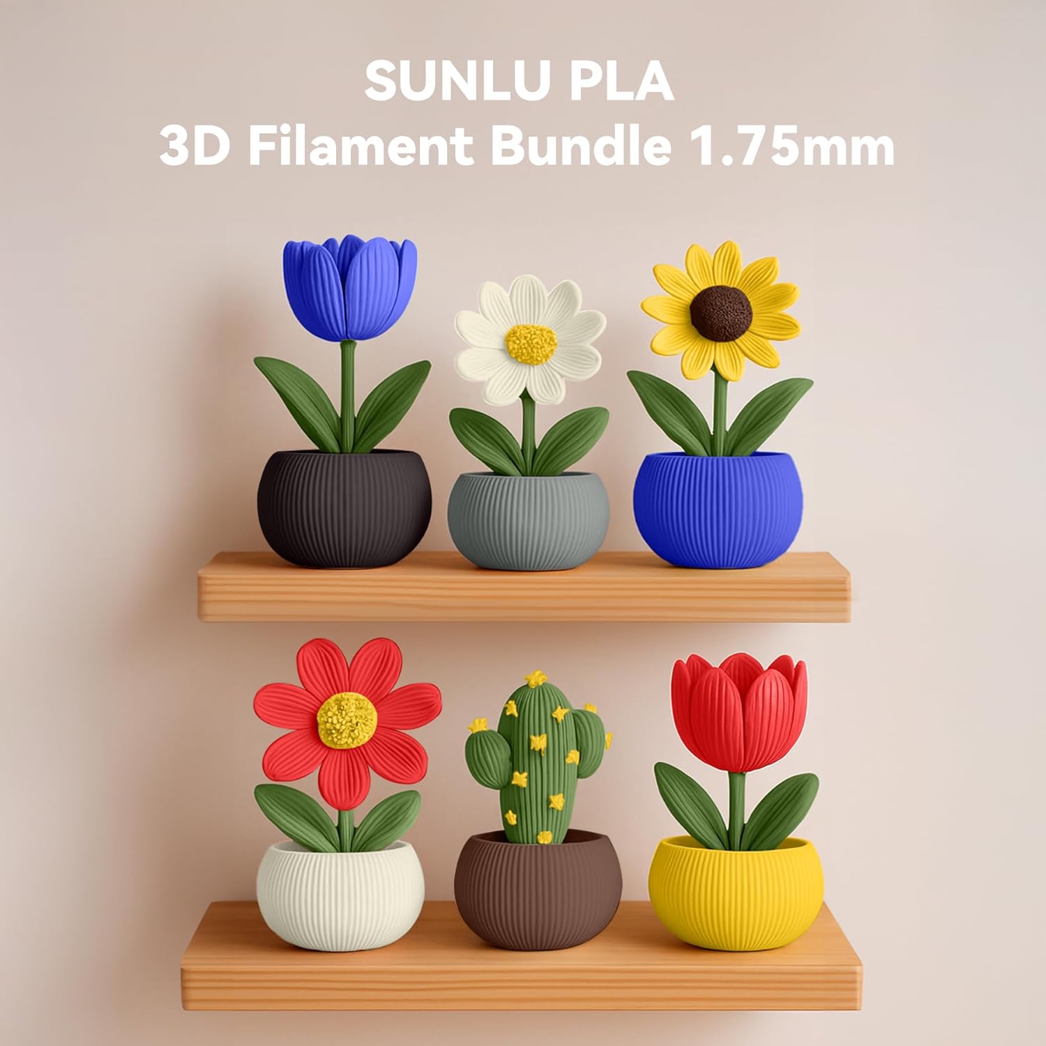 SUNLU 250G PLA Filament 1.75mm Bundle and SUNLU Filament Dryer Box for 3D Printer Filament, S1 Plus Black