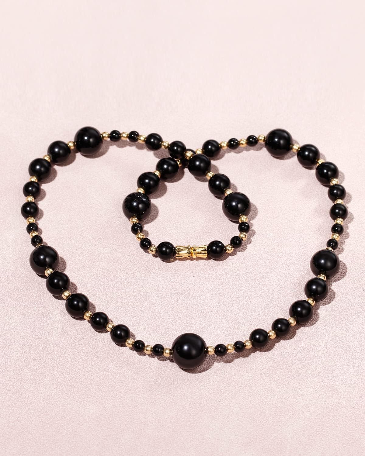 Jewever Tiger Eye Black Obsidian Beaded Strand Necklaces for Women Men Necklace Reiki Healing Crystals and Gemstone Beaded Necklace Natural Stone Unisex Jewelry Gifts - Image 6