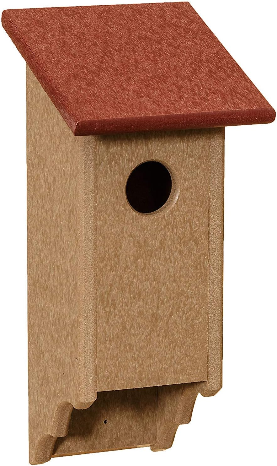Eco Friendly Poly Bluebird House with Scalloped Weatherwood Base (Cherry)