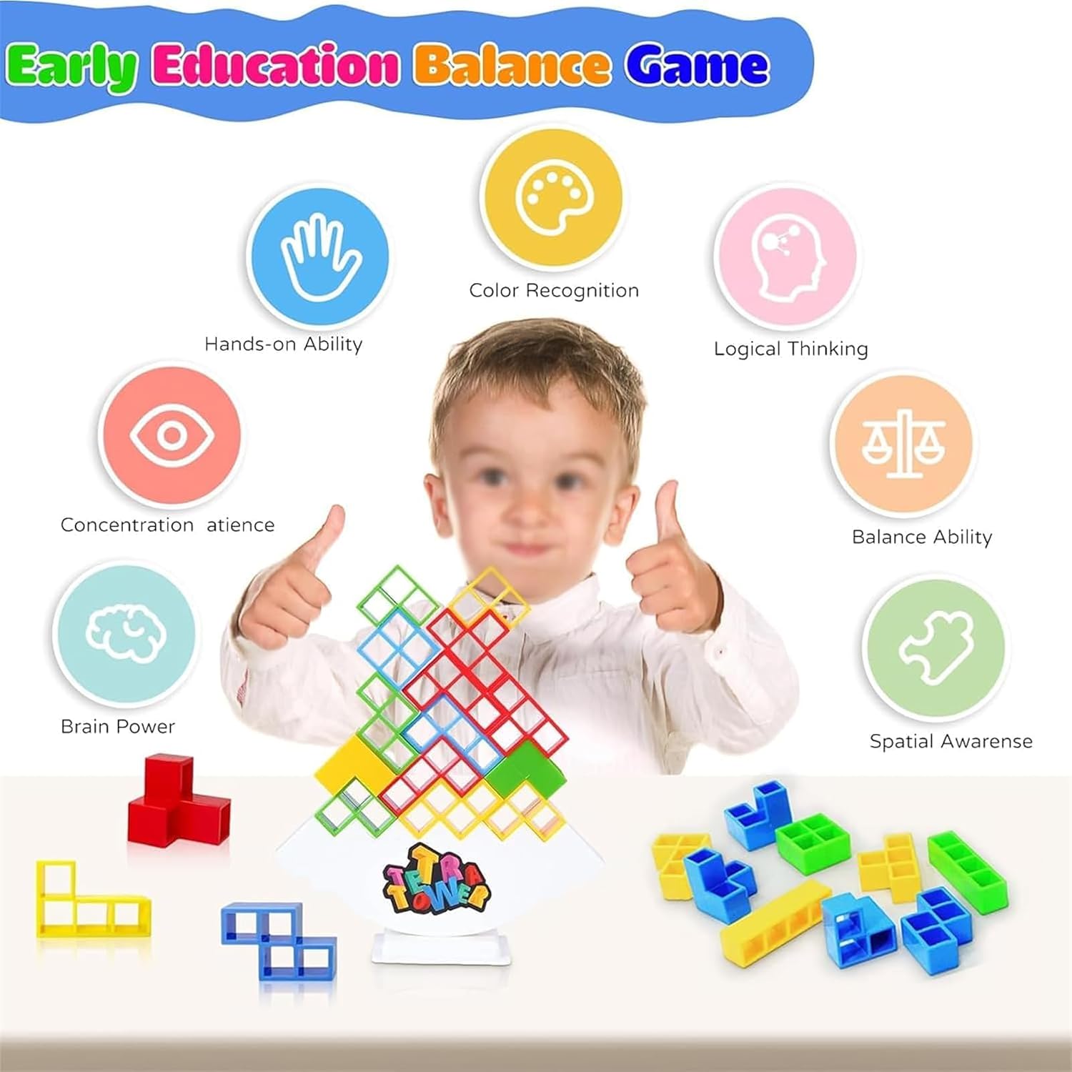Juego Mesa Familiar Tetris OBEST - Juego De Torre Tetris De 64 Piezas, Bloques De Apilamiento Para Niños Y Adultos, Juguete Educativo Montessori Juego Torre Apilable Juego Mesa Familiar Tetris OBEST - Juego De Torre Tetris De 64 Piezas, Bloques De Apilamiento Para Niños Y Adultos, Juguete Educativo Montessori Juego Torre Apilable