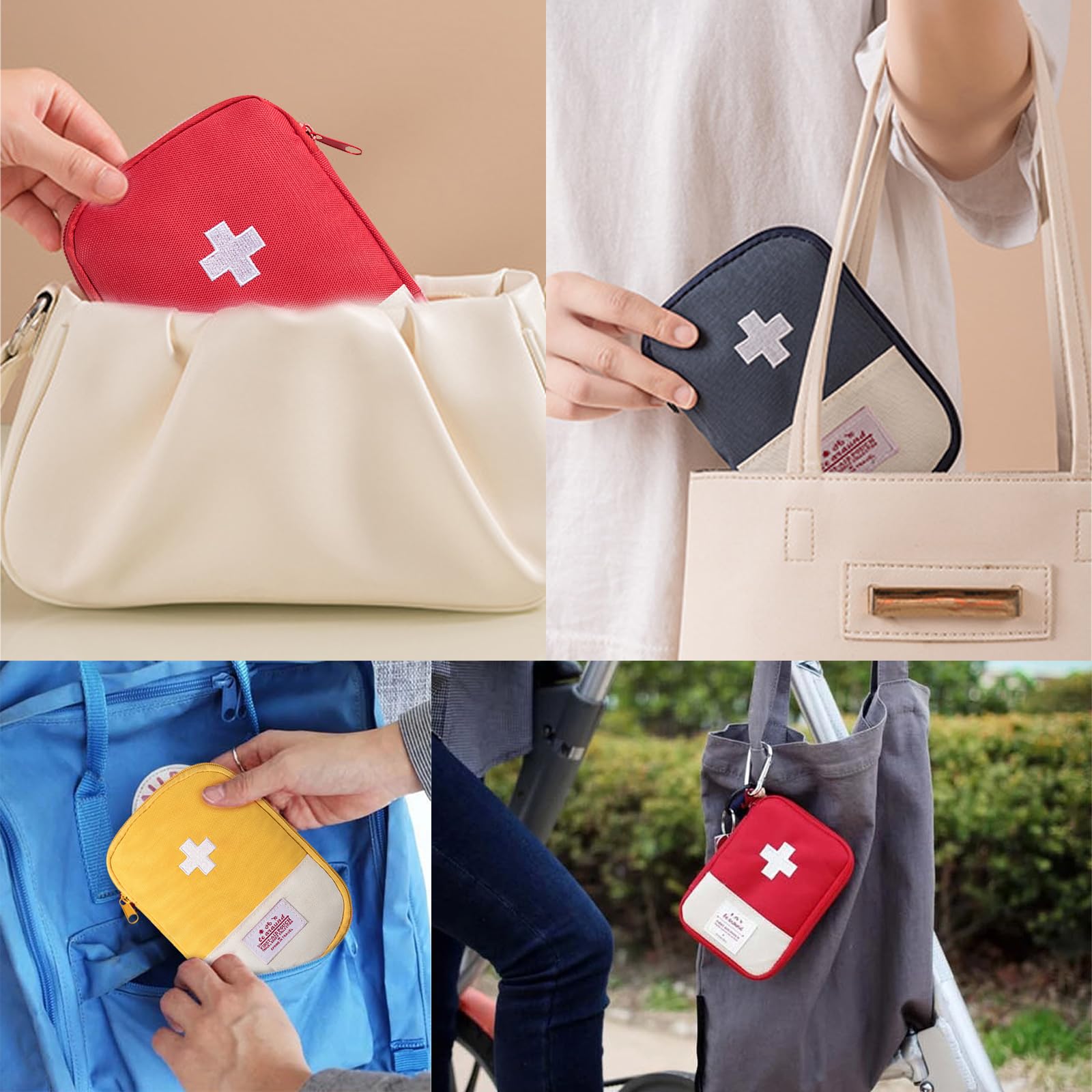 JSTHHTT 3 Pcs Botiquín de Primeros Auxilios, Bolsa de Medicina de Viaje, Mini Kit de Supervivencia Médico para Emergencias al Aire Libre