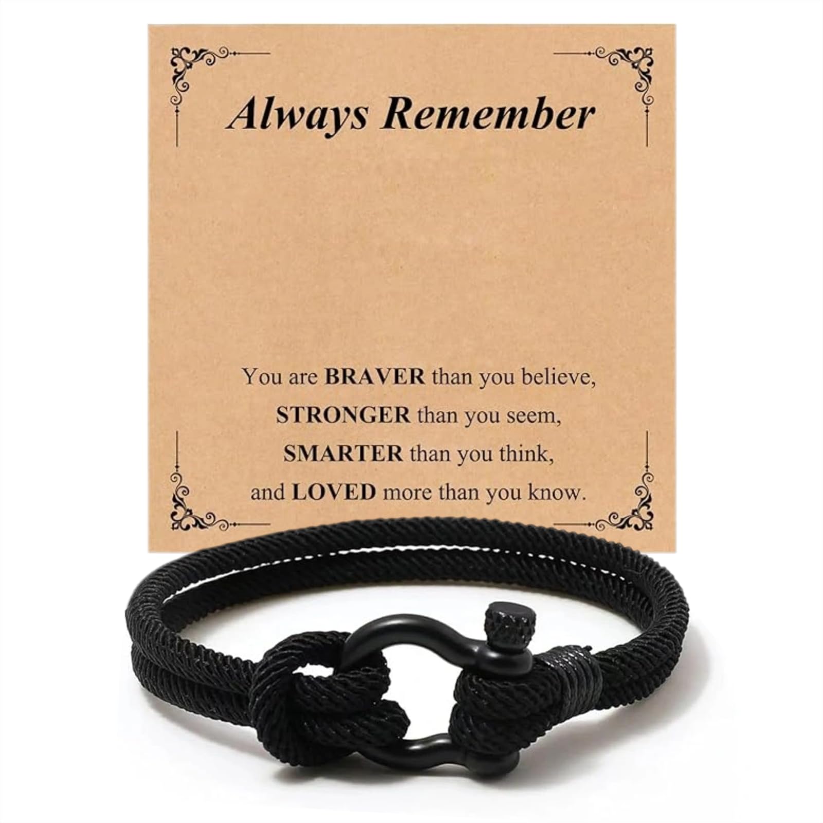 Fipergen Cool Bracelets for Boys, Men's Anchor Bracelet, Boys' Valentine Gifts, Meaningful Confirmation, Birthday,Christmas, and Graduation Gifts or