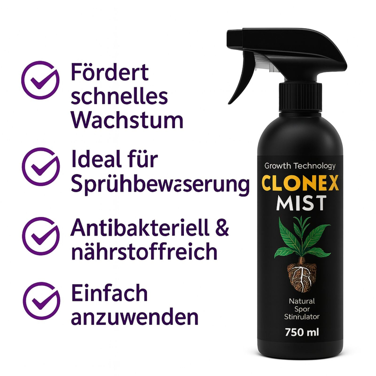 Weedness Clonex Mist 750 ml - Bewurzelungspulver für Stecklinge Wurzelaktivator Bewurzelungshormon Rooting Gel Wurzelpulver Bewurzelungshilfe