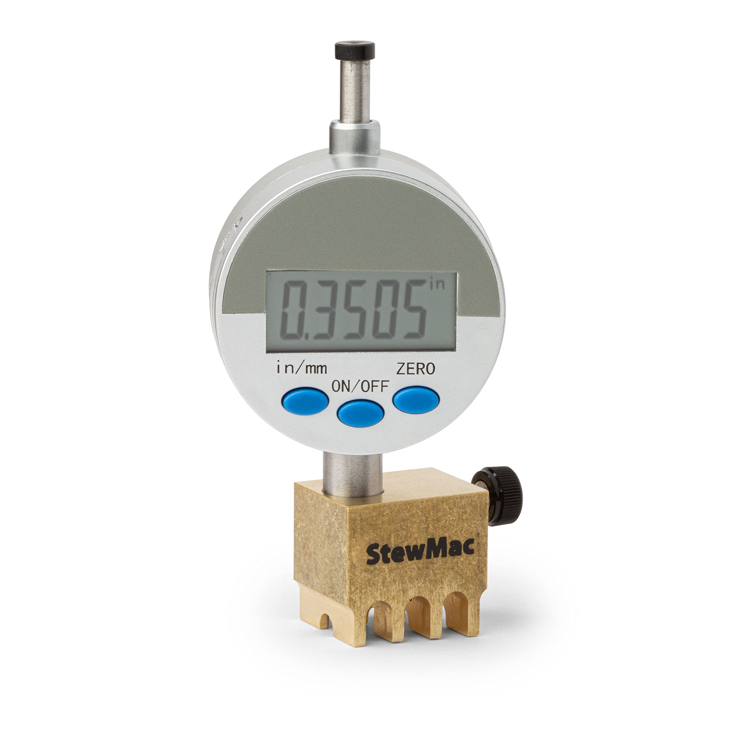 StewMac Digital Nut Slotting Gauge - High-Precision String Height Measurement Tool - 0.001" / 0.01mm Accuracy - Digital Display for Guitar Setup (12203)