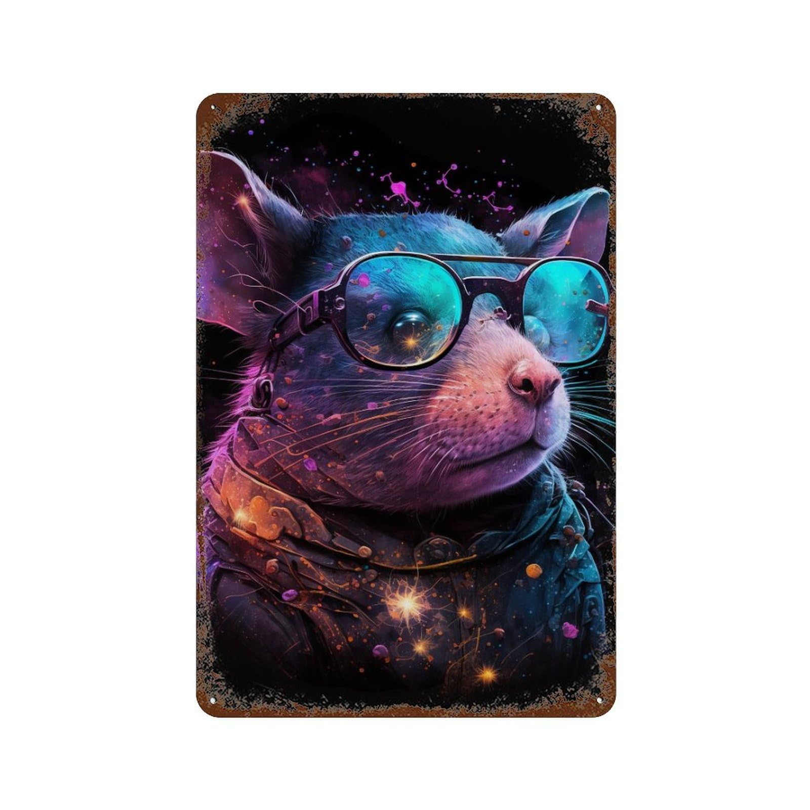 Cosmic Pet Goggles Decorative Tin Sign 11.8"x7.9", for Farmhouse, Kitchen And Entryway Decor, Vintage Wall Decor