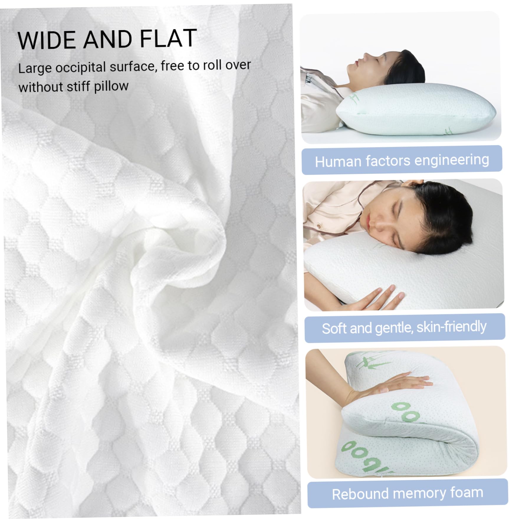 Cuscino in Memory Foam Gel, Cuscino Queen Size per alleviare Il Dolore al Collo con Rivestimento in bambù - Supporto per Chi Dorme sul Fianco, sulla Schiena e sullo Stomaco.