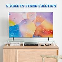 Vista 5 de Simple Trending Dual Monitor Stand Riser, Computer Office Desktop Organizer for 2 Monitors with Tempered Glass, Adjustable Length and Angle Stand