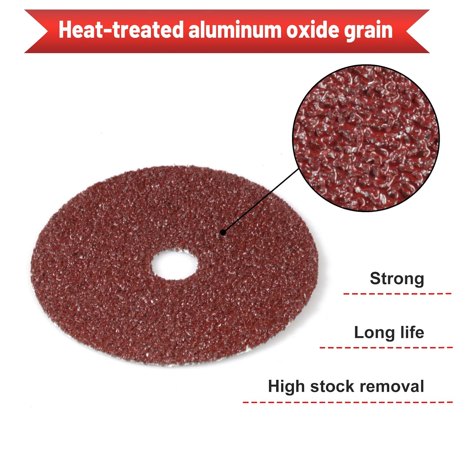 SPEEDWOX 25pcs 24 Grit Aluminum Oxide Resin Fiber Sanding and Grinding Discs, 5-Inch x 7/8-Inch Center Hole Abrasive Disc for Angle Grinders