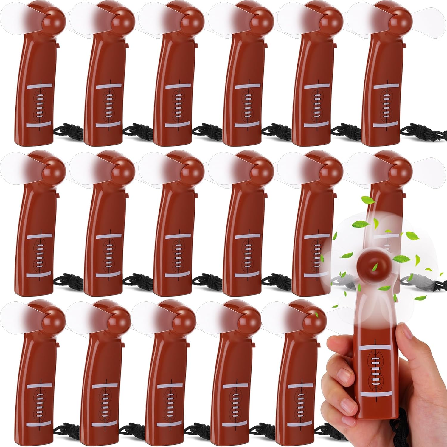 Woanger 18 Pcs Mini Baseball Handheld Fans Bulk Powerful Handheld Fan Portable Personal Battery Hand Fan Gift for Game Day Summer Match Athletes Activities, 3aa Battery Not Include (White)