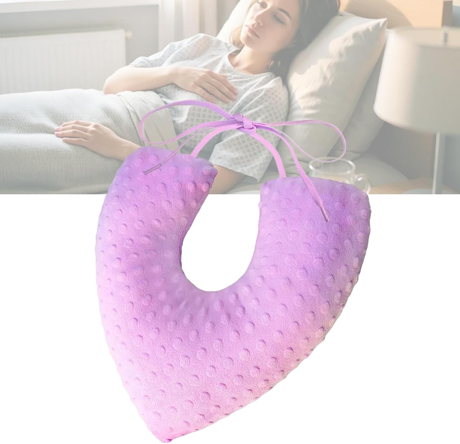 Mastectomy Lumpectomy Pillow,Mastectomy Recovery Supplies for Sleeping & Arm Support,Chest Healing Protector,Patient Care,Seat Belt Pillow,Pink