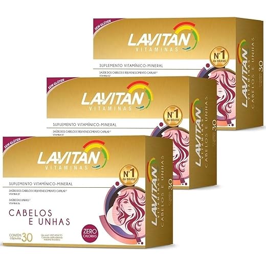 3un Lavitan Hair Cabelos E Unhas Total 90 Cápsulas