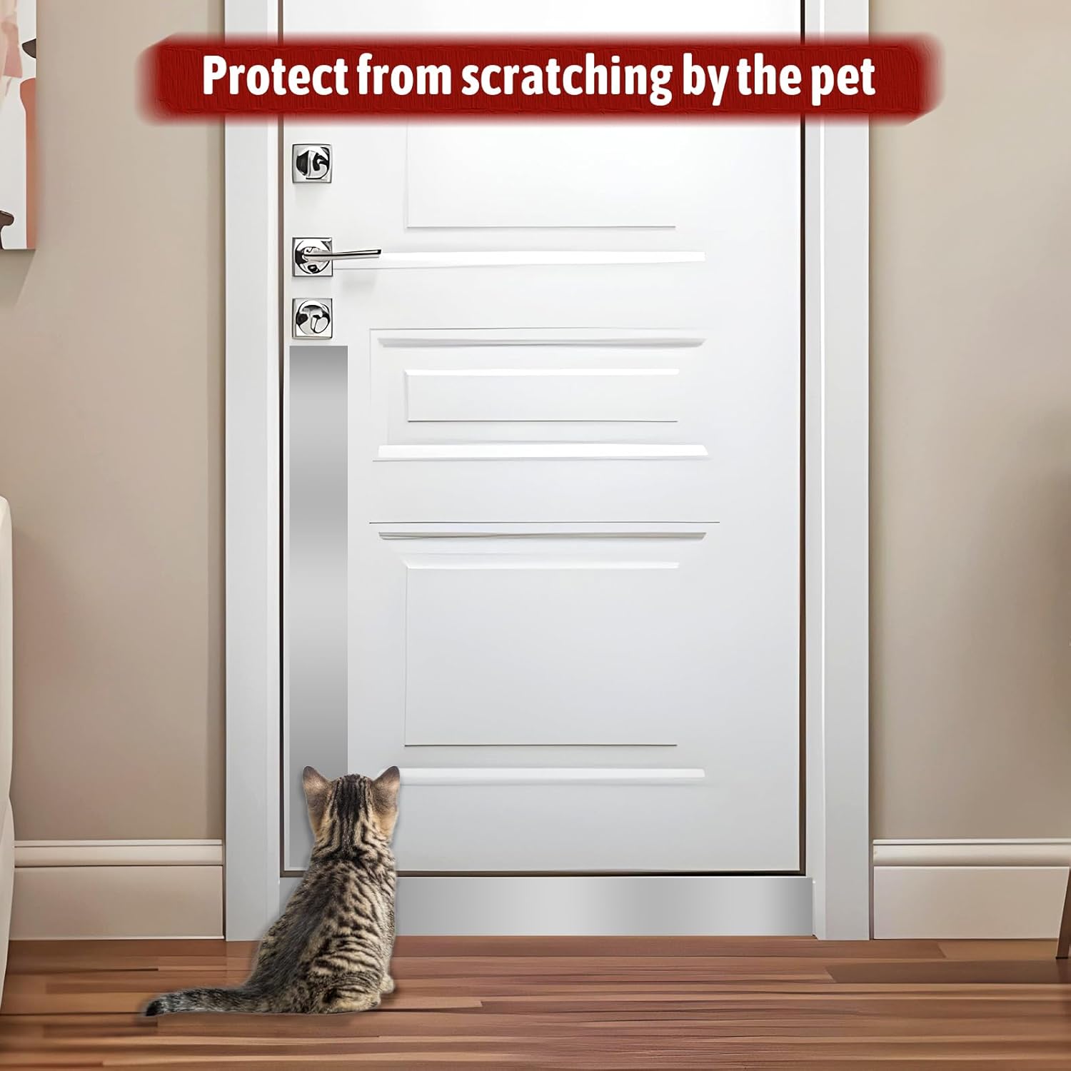 Stainless Steel Kick Plate, 4" x 9.8ft Self-Adhesive Metal Cabinet Door Protector Peel and Stick Baseboard Trim Anti-Scratch Base Cover for Wall, Door, Kitchen Island, Cupboard (Shiny Silver)