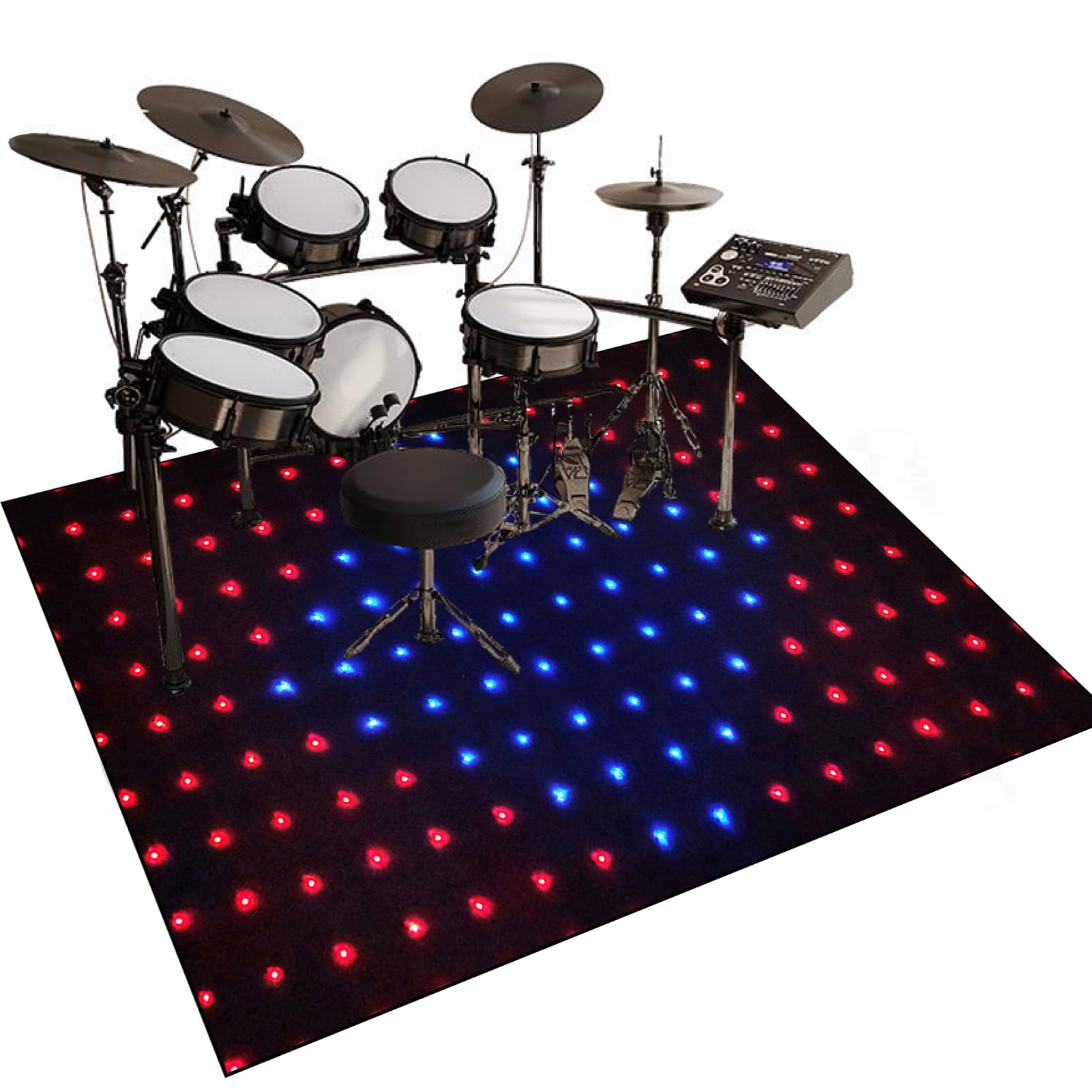 Antypoślizgowa mata perkusyjna, dźwiękoszczelny dywan perkusyjny do elektronicznych / jazzowych zestawów perkusyjnych, pedałów basowych, fortepianu, perkusji wewnętrznej, akcesoria dla perkusistów