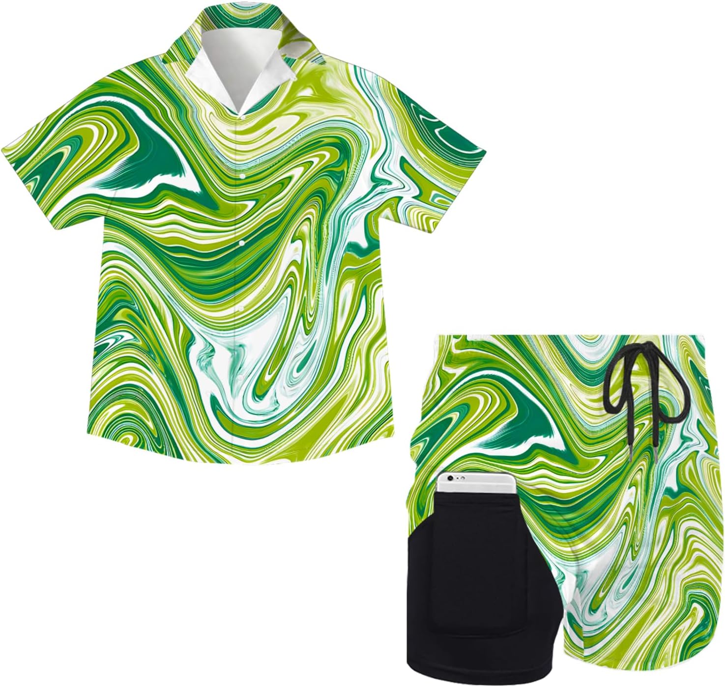 Boys Hawaiian Shirt and Short Set 2 Pieces Summer Toddler Outfit for Beach
