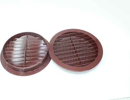 Miniatura 5 de Rejilla de rejilla de plástico redonda de 4 pulgadas para rejilla de ventilación de reptiles (8, marrón)