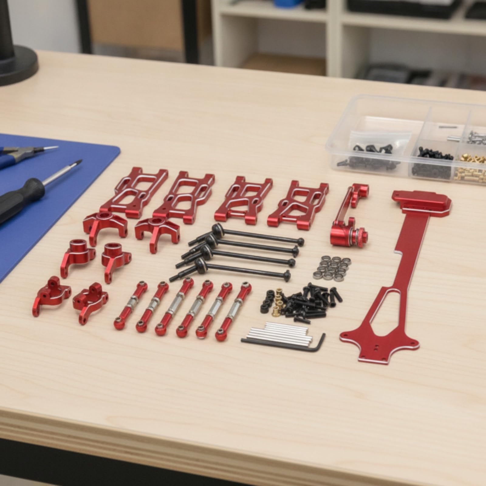 Kit di Aggiornamento in Metallo Ricambi Anodizzato per Modellisti, Hobbisti, Riparazione, Blu