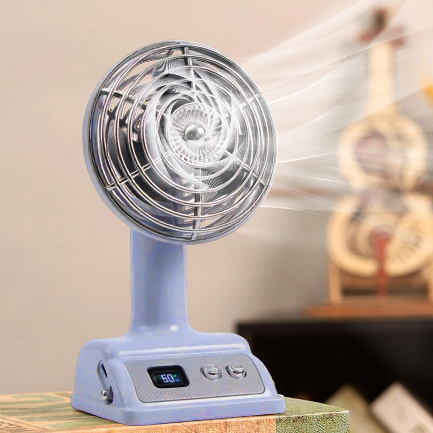 Small Desk Fan, USB Rechargeable Fan, Small Bedside Fans | 100 Adjustable Speeds, Quiet Portable Cooling, for Home Office Bedroom Study Dorm Apartment Makeup
