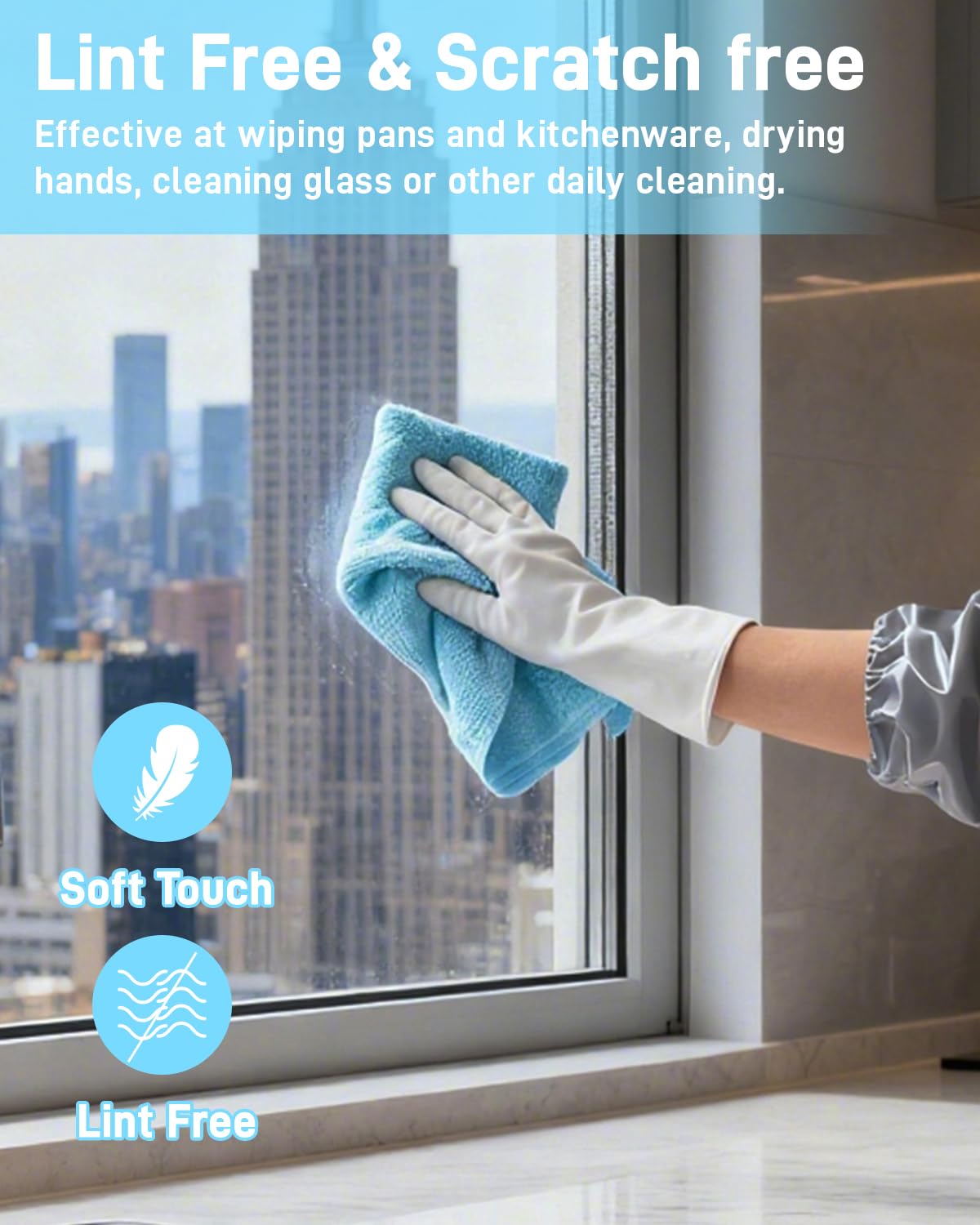 150 Pack Microfiber Cleaning Cloth Roll XINDELL 12x12 Tear-Off Lint-Free Towels for Car Detailing Auto Window Interior Cleaning — view 6