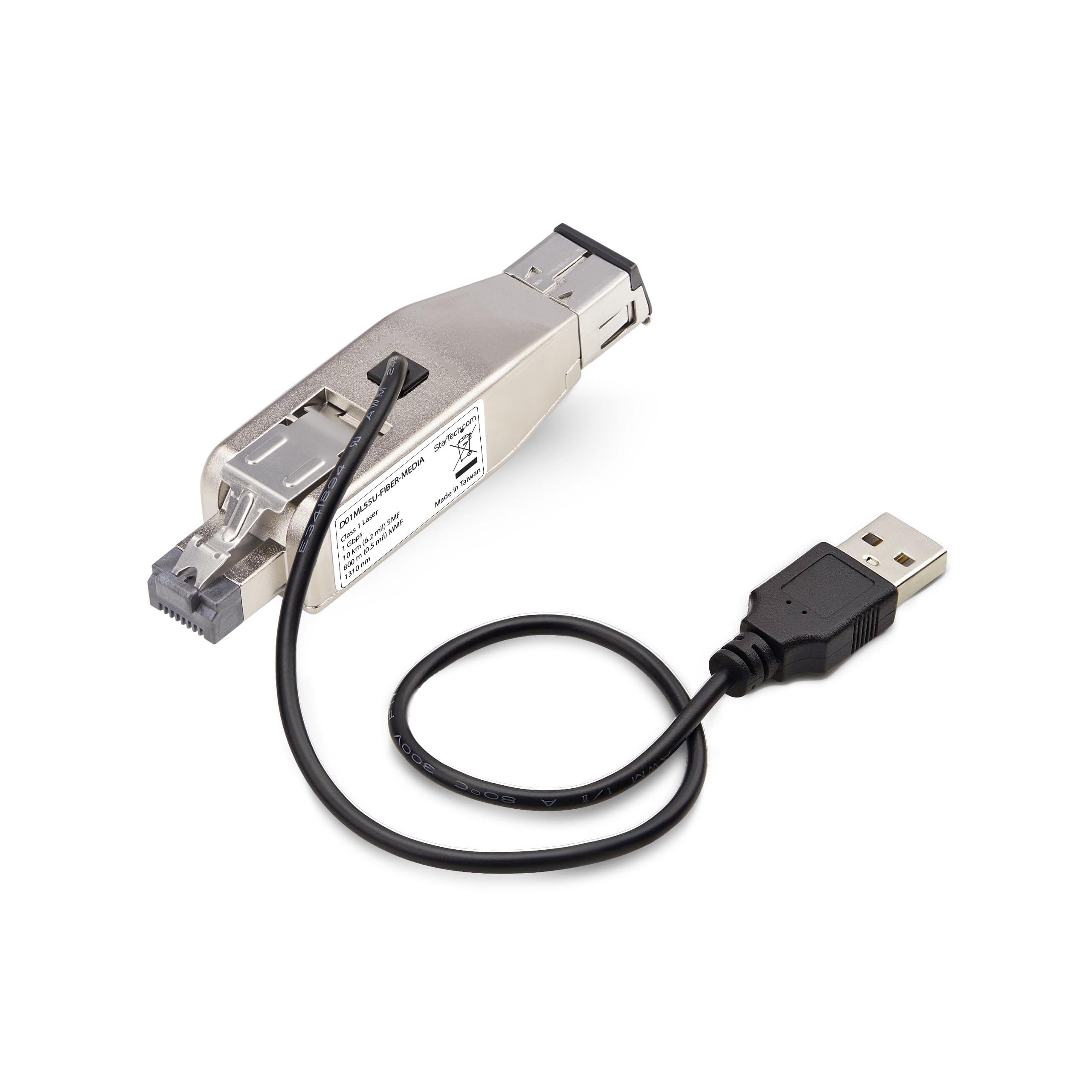 StarTech Gigabit Glasfaser auf RJ45 Konverter, USB (D01ML55U-FIBER-MEDIA) | LWL Kupfer Umsetzer, Dongle, Singlemode, Multimode, Ethernet, Medienkonverter
