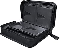 Vista 6 de Funda para CD y DVD, estuche para CD/DVD, capacidad de 128 unidades, organizador de CD, carpeta de CD, cartera portátil de CD para viajes en el Negro
