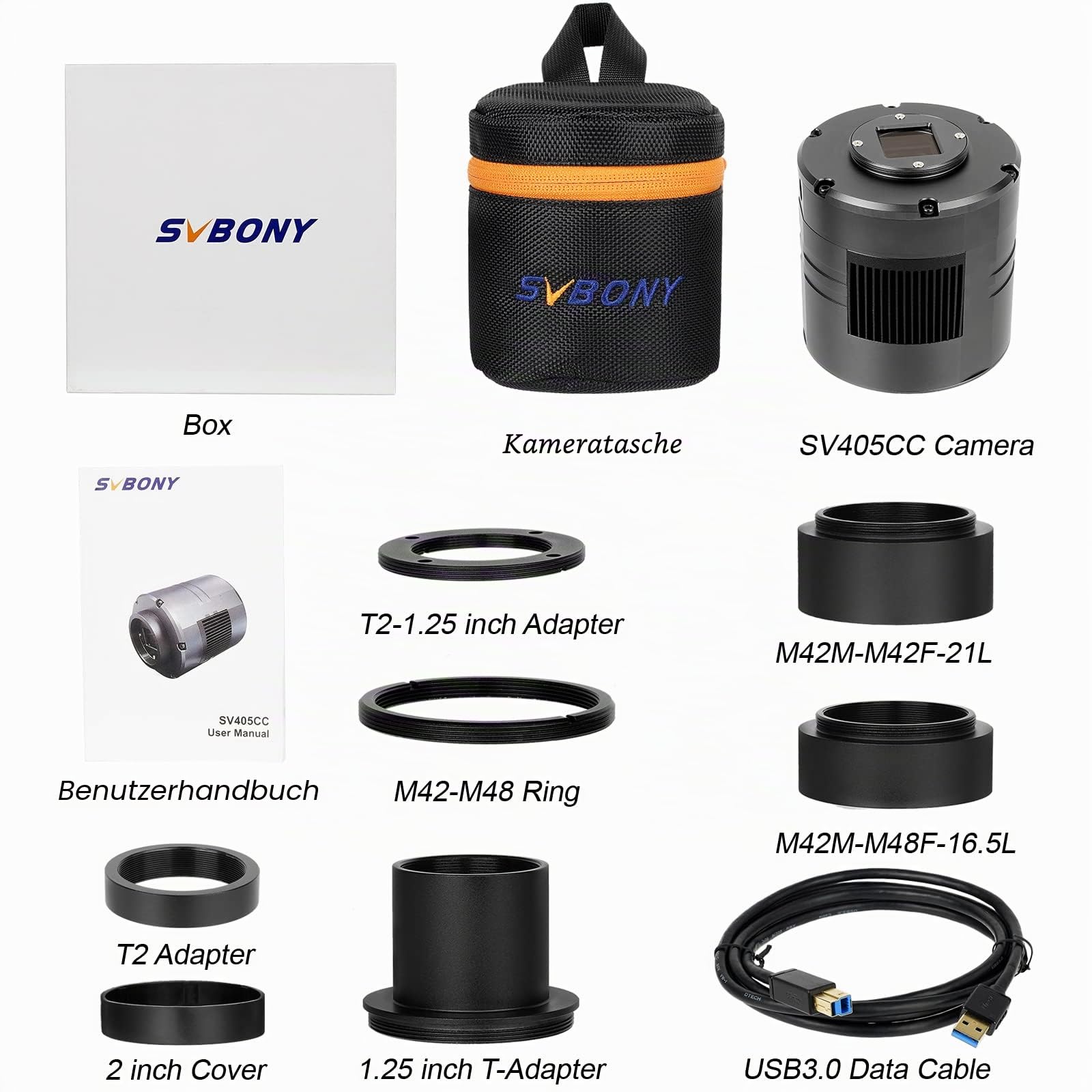 SVBONY SV405CC Deep Sky Kameras, TEC Farb Astrokamera Gekühlt OSC, 11,7 MP IMX294 CMOS USB3.0 AR Beschichtete Astronomiekamera, Teleskop Okular Kamera für Deep Sky Astrofotografie