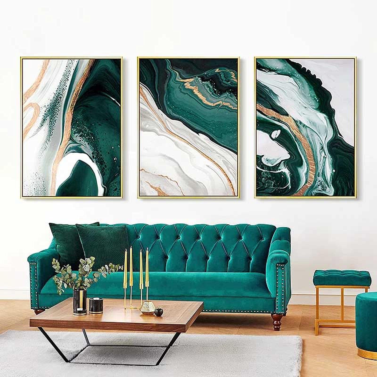 Affiches et impressions sur toile moderne feuille d'or plante verte 40x60cm - 8