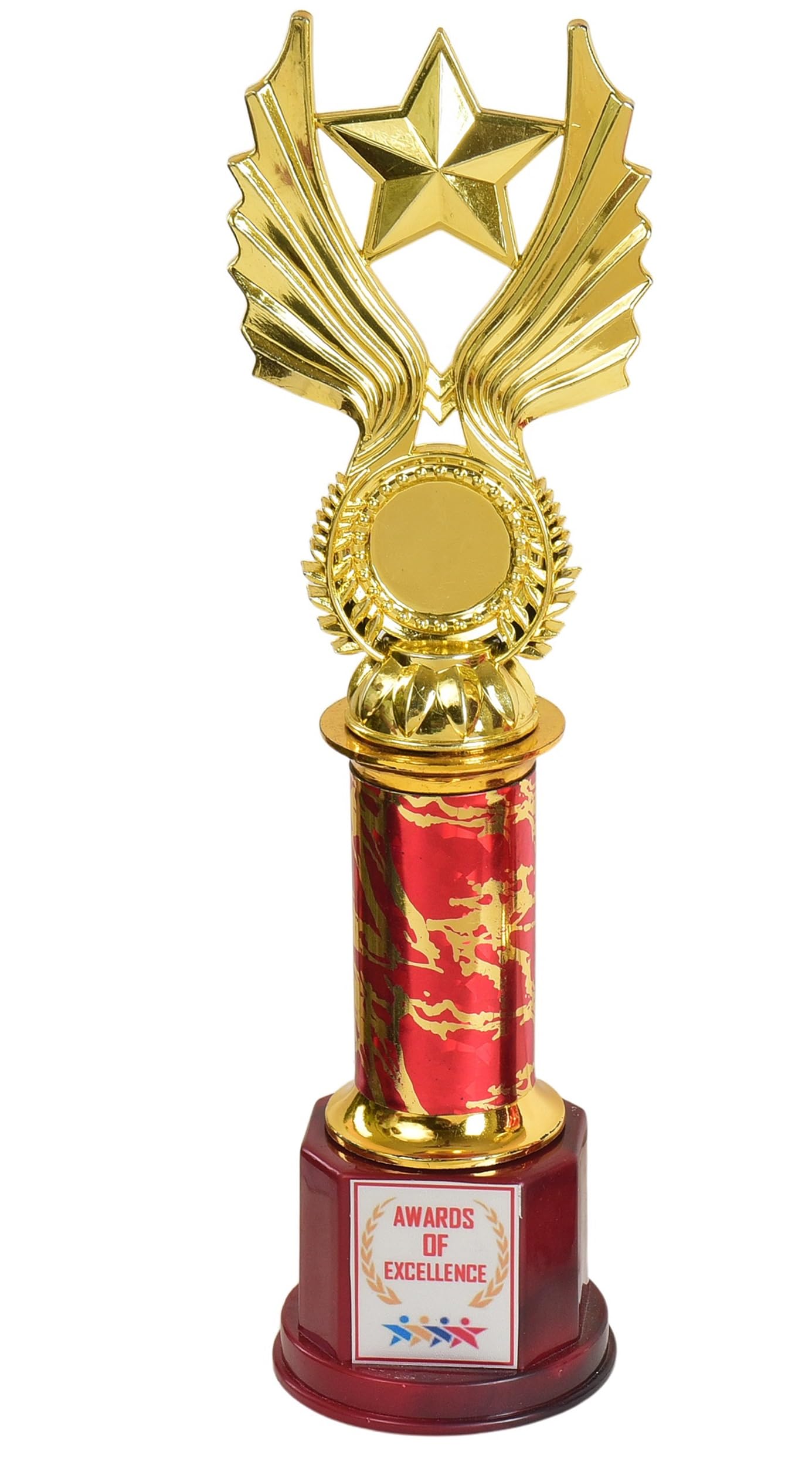Victory Award of Excellence Trophy || Best Appreciation Award || Tabletop Best Performance Gift for Individual (Golden-Red, 31cm)-picture-23