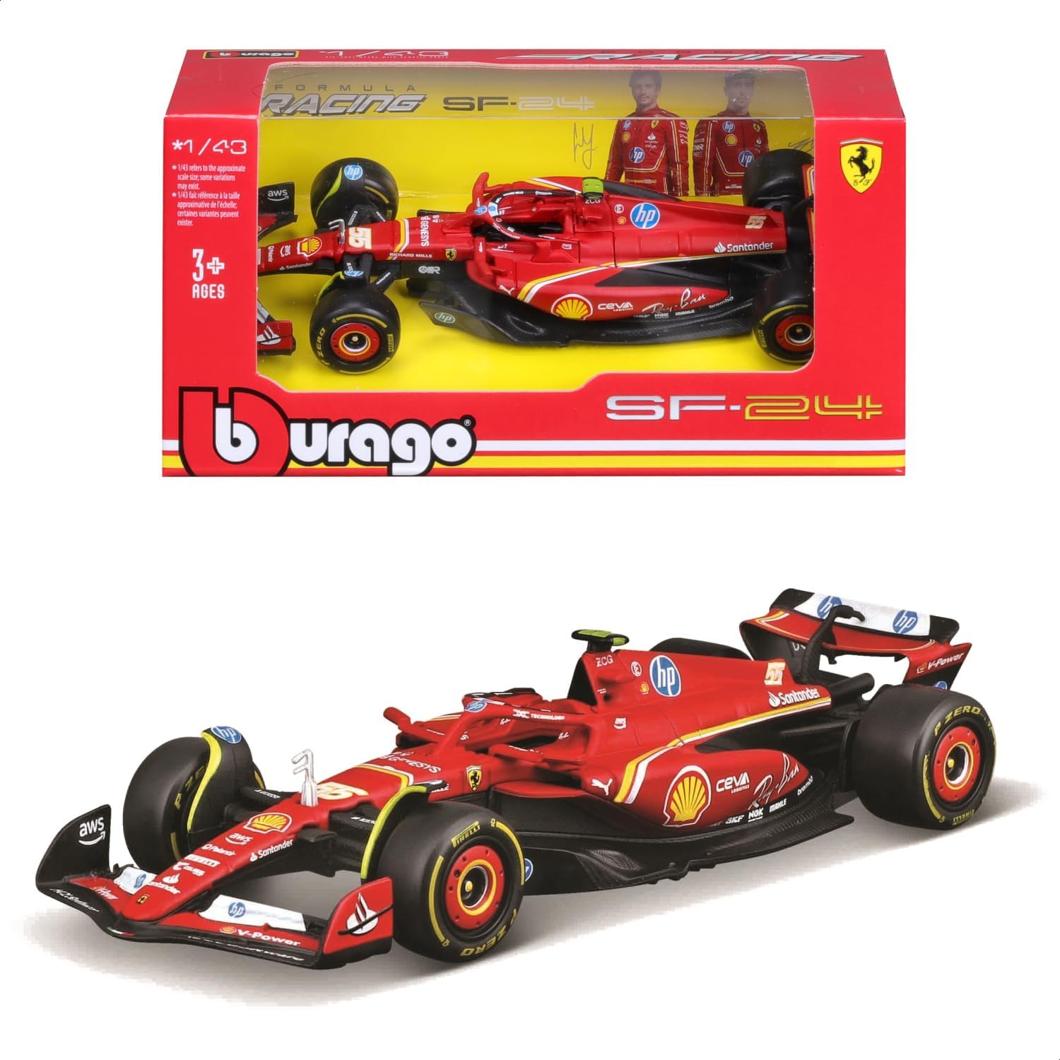 18-36844 (#55) 2024 Model 1/43 F1 Ferrari SF-24#55 Carlos Signs/Races, Sports Car, Mini Car, Die-Cast Car, Finished Product